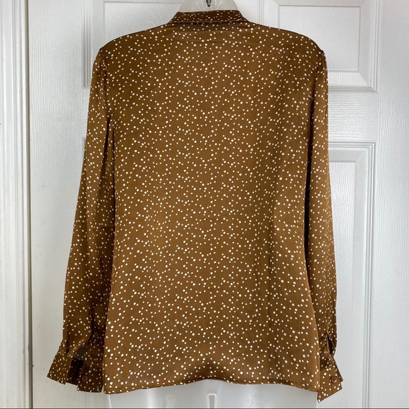 Nasty Gal brown white polka dot button blouse 6 - Picture 7 of 7
